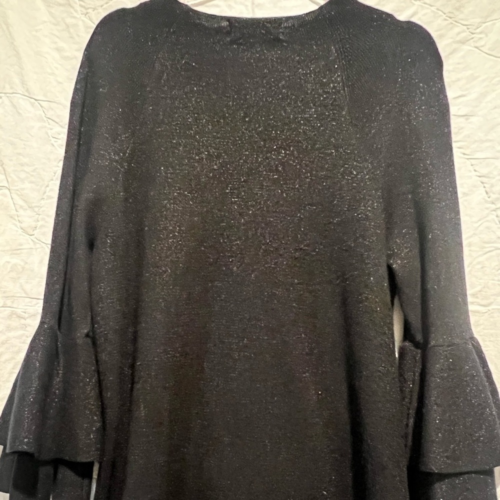Anthropologie Claudette Black Ruffled Sweater Dress Sz:M - Picture 12 of 14